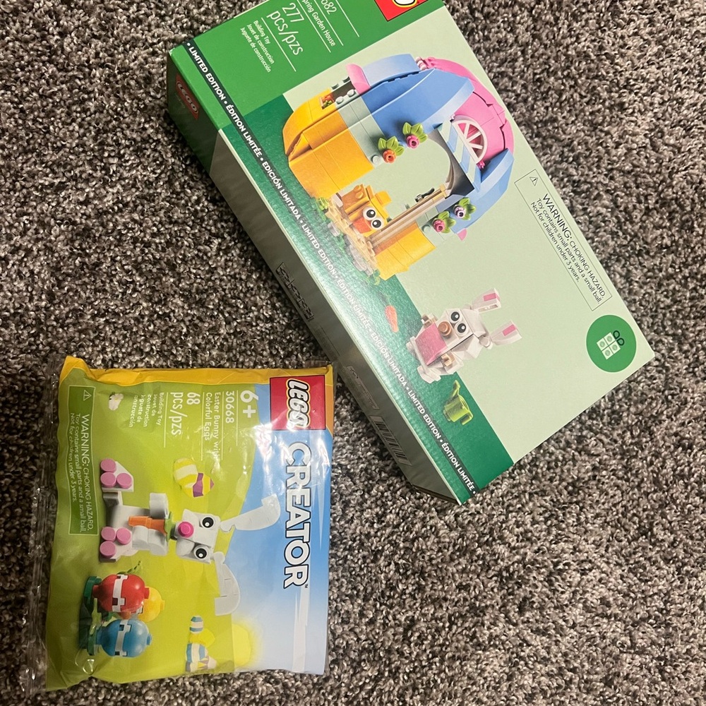 Spring Garden House and Easter Bunny with Colorful Eggs Lego Sets